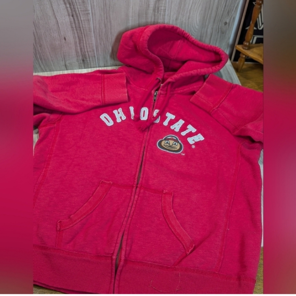 COLOSSEUM ATHLETICS Sweatshirt Women's Size Large Zip Hoodie OSU BRUTUS
